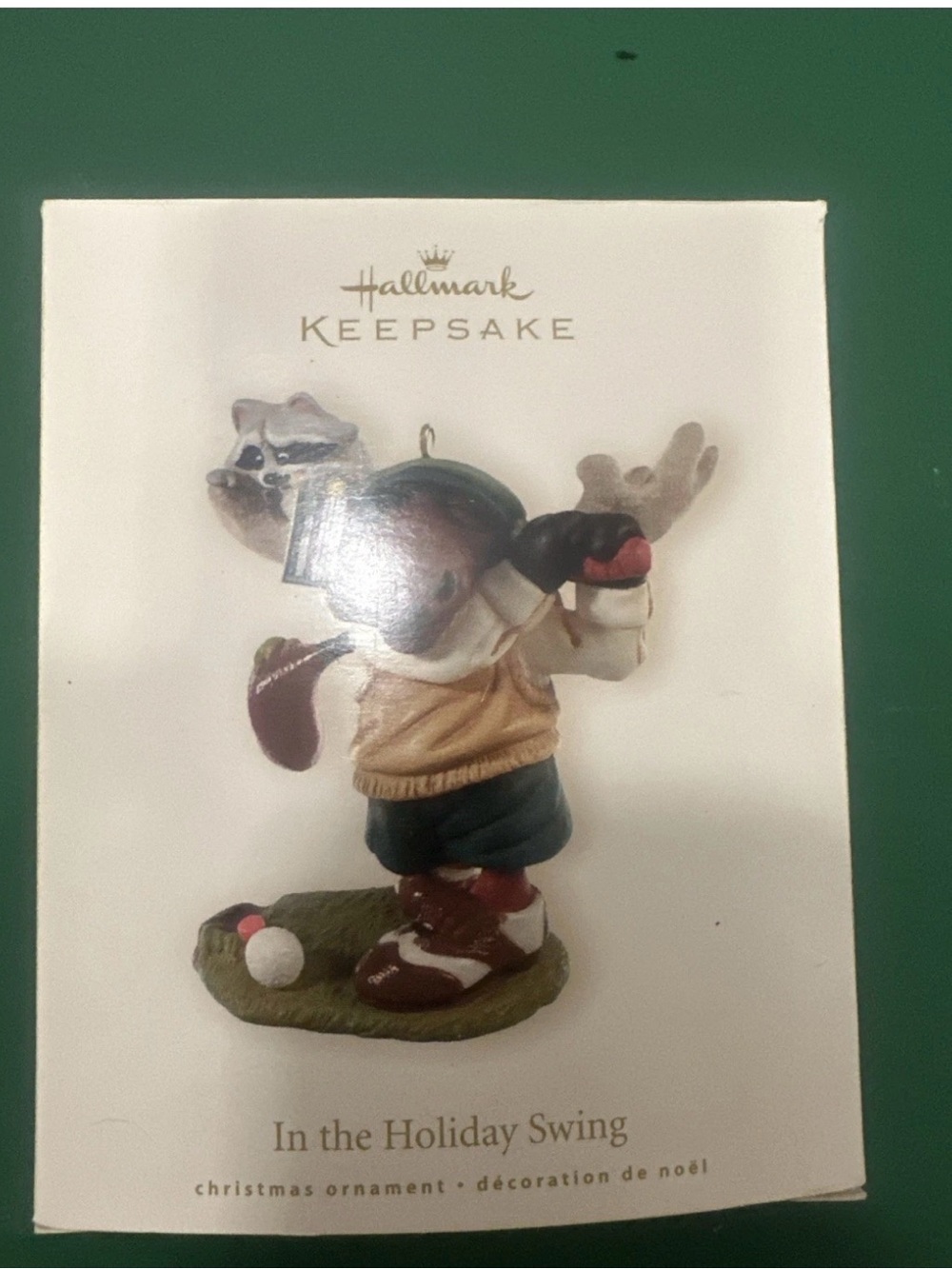 Hallmark Keepsake Ornament in The Holiday Swing 2008 Golf Moose Golfing